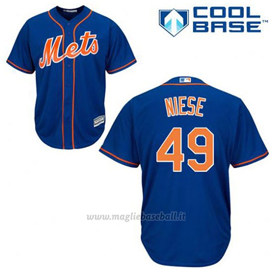 Maglia Baseball Uomo New York Mets Jon Niese 49 Blu Alterner 1ªCool Base